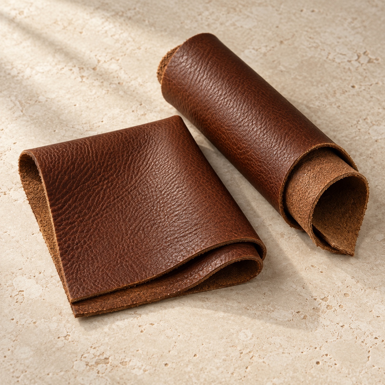 The grain and texture of leather